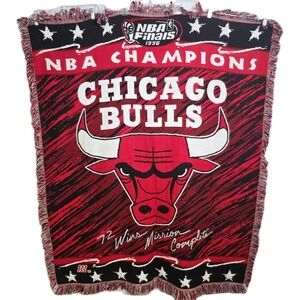 1996 NBA Champions Chicago‎ Bulls Throw Blanket Tapestry 51x62 Limited Edition